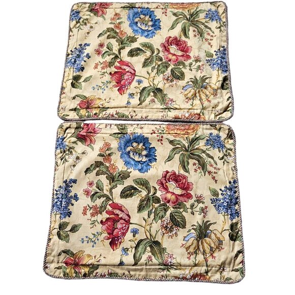 Waverly Carriage House Pillow Shams Standard Floral Rose Cottage Farmhouse 2pc - Picture 1 of 5
